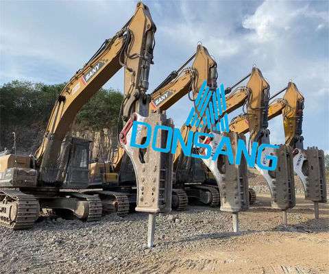 Side Type 38 Ton 45 Ton Hydraulic Rock Breaker For Skid Steer 175mm Chisel